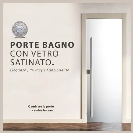 porte bagno con vetro satinato bertolotto - porte de salle de bains avec verre satiné bertolotto