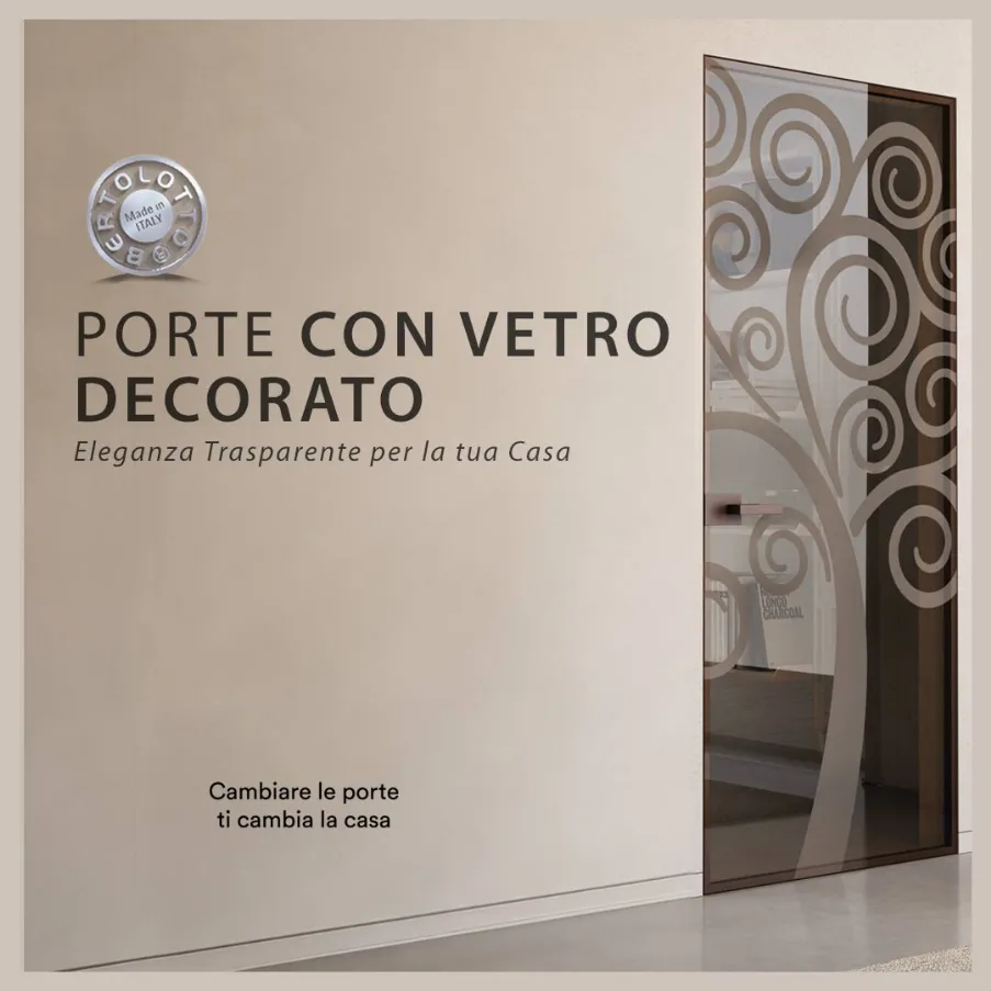 portes intérieures avec verre décoré
