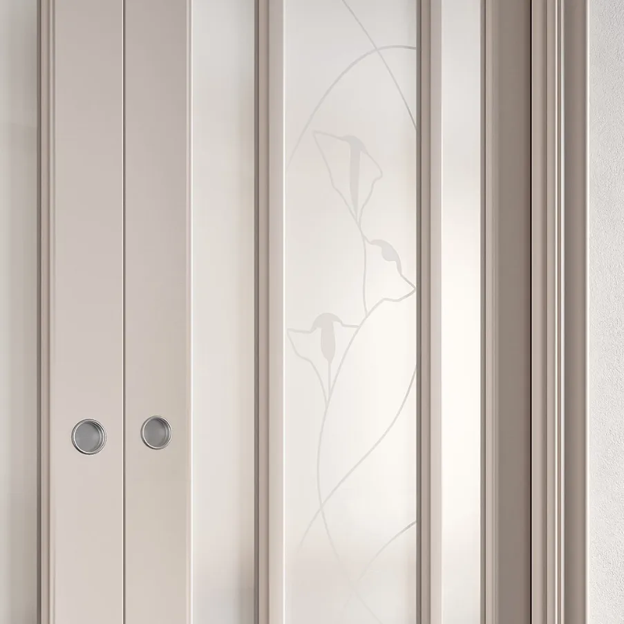 porte intérieure avec verre décoré