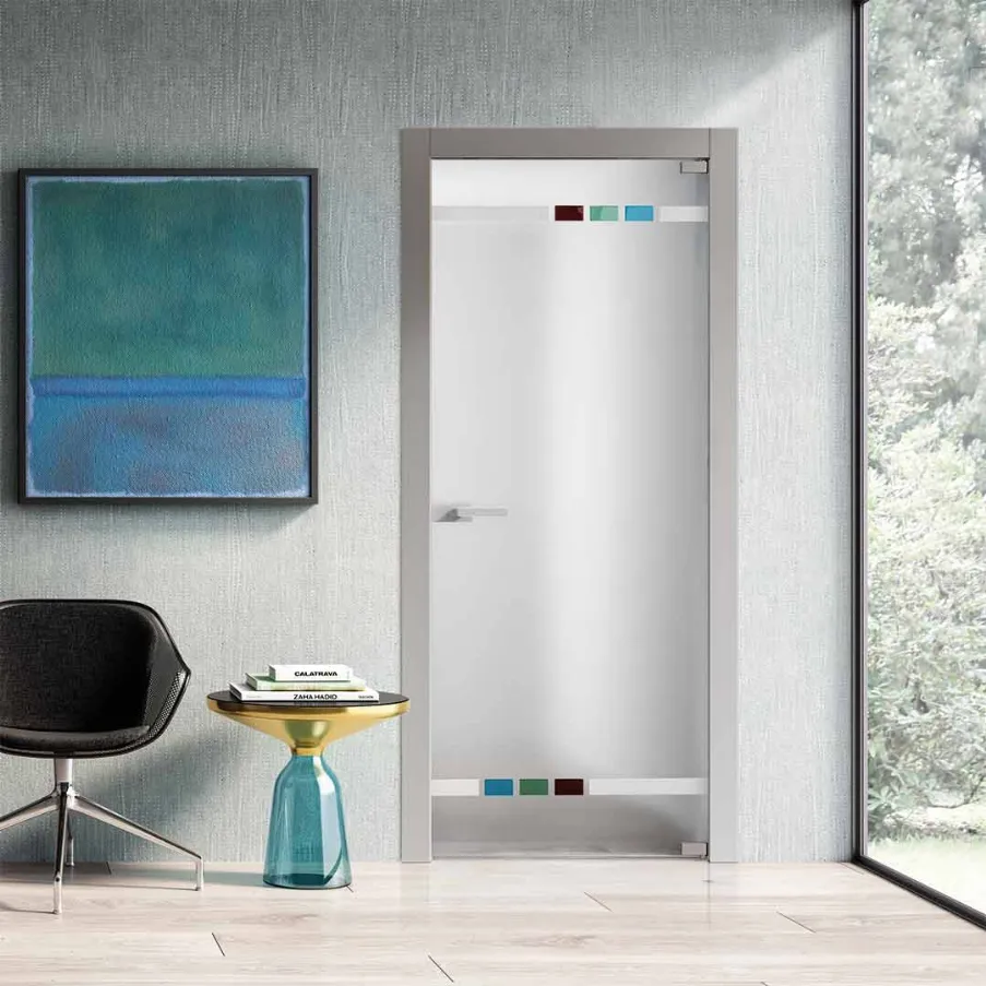portes intérieures avec verre décoré