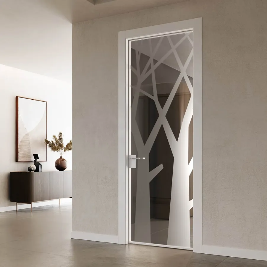 portes intérieures avec verre décoré