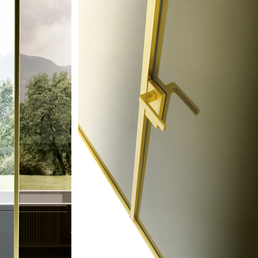 porte à double battant avec finitions en aluminium et verre de design Bertolotto Porte italiennes