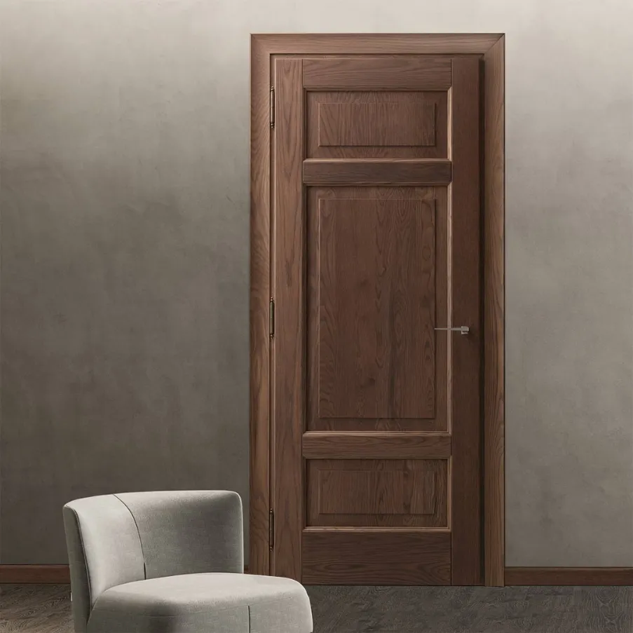 Porta per interni in legno massello rovere noce rodi bertolotto