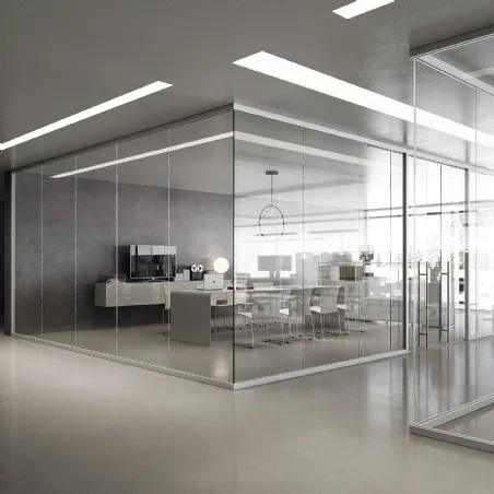 cloisons de bureau en verre et mobilier de bureau en aluminium pour open space bertolotto